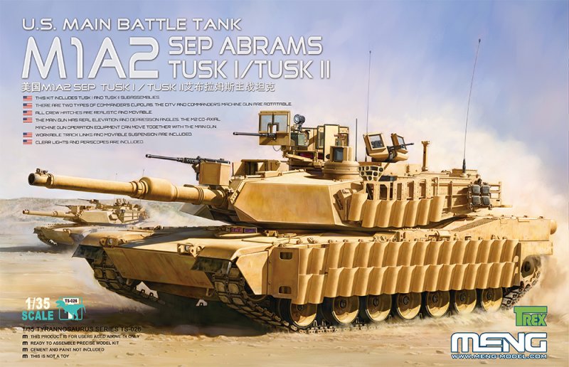 U.S.Main Battle Tank M1A2 SEP Abrams TUSK I / TUSK II von MENG Models