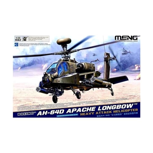 MENG 120116 Model 1:35-Ah-64d Langbogen Hubschrauber 913808 1/35 AH-64D Apache, grau von MENG