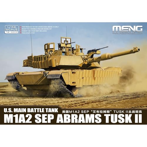 MENG 120116 Model 1:72-Us MBT 913792 1/72 M1A2 SEP Abrams TUSK II, Einheitsgröße C, M von MENG