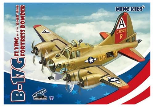 Meng mPLANE-001 - Modellbausatz B-17G Flying Fortress Bomber, Schwarz, Transparent, Grau, Grün, Silber, Gelb von MENG