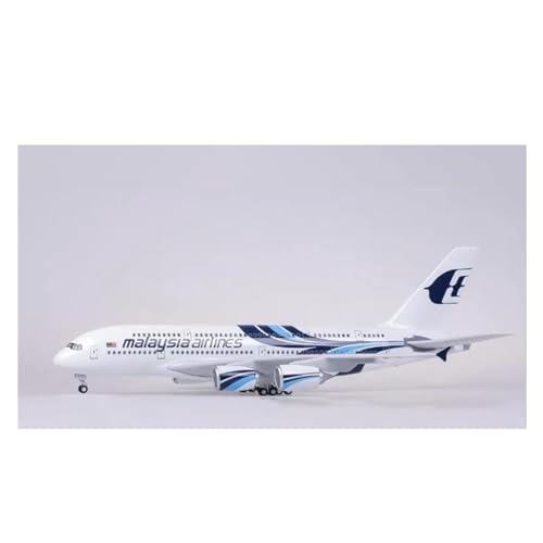 Aerobatic Flugzeug Für 380 A380 Malaysia Airline Modell Licht Rad Diecast Flugzeug Sammlung Airliner W Fahrwerk Spielzeug 1/160 50CM Luftfahrt (Größe : Without Light) von MENGE