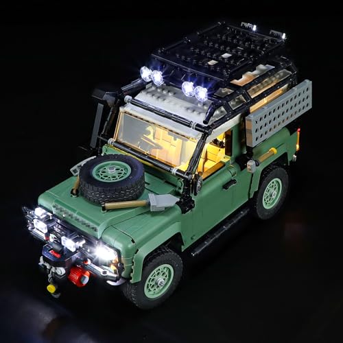 MENZAVA Licht-Set Kompatibel Mit 10317 Klassischer Land Rover Defender 90 Icons - Led-Beleuchtungsset Für Bausteinen Modell - Modell Set Nicht Enthalten von MENZAVA