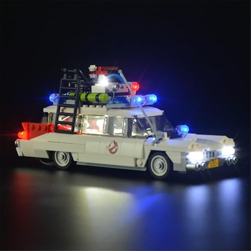 MENZAVA Licht-Set Kompatibel Mit 21108 Ghostbusters Ecto-1 Ideas - Led-Beleuchtungsset Für Bausteinen Modell - Modell Set Nicht Enthalten von MENZAVA