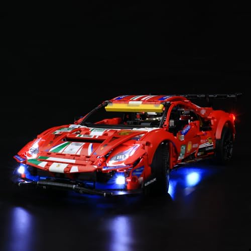 MENZAVA Licht-Set Kompatibel Mit 42125 Ferrari 488 GTE “AF Corse #51” Technic - Led-Beleuchtungsset Für Bausteinen Modell - Modell Set Nicht Enthalten von MENZAVA