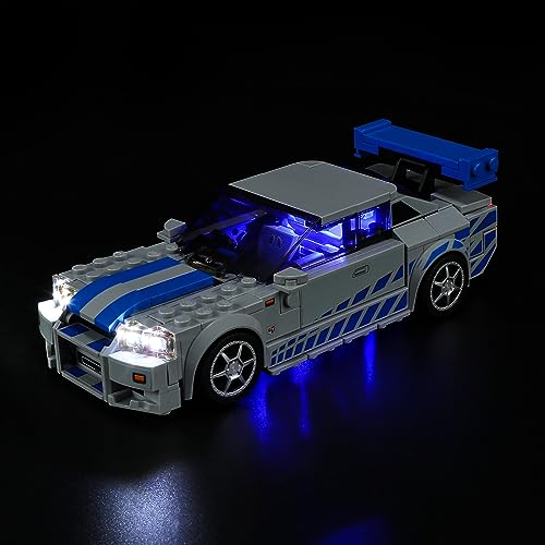 MENZAVA Licht-Set Kompatibel Mit 76917 2 Fast 2 Furious – Nissan Skyline GT-R (R34) Speed Champions - Led-Beleuchtungsset Für Bausteinen Modell - Modell Set Nicht Enthalten von MENZAVA