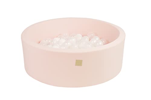 MEOWBABY Bällebad Baby - Rund 90x30cm Ball Pit für Kinder ab 1 Jahr mit 150 Bälle - Weiches & Sicheres Bällepool, Cotton, Hellrosa von MEOWBABY