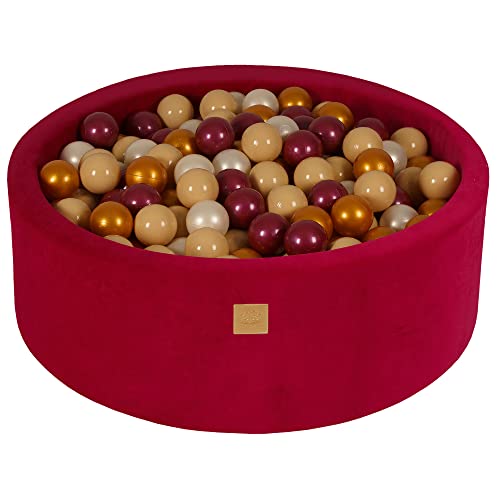 MEOWBABY Bällebad 90x30cm Samt - Bällebad Baby ab 1 Jahr - Bällebad Kinder Weichschaum Ballgruben mit 200 Bälle, Magenta MEOWBABY Bällebad 90x30cm Samt - Bällebad Baby ab 1 Jahr - Bällebad Kinder Weichschaum Ballgruben mit 200 Bälle, Magenta von MEOWBABY