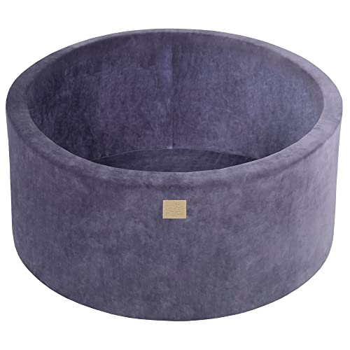 MEOWBABY Bällebad 90x40cm Samt - Bällebad Baby ab 1 Jahr - Ballgrube ohne Bällen - Weiches Kinder Bällebad, Graublau MEOWBABY Bällebad 90x40cm Samt - Bällebad Baby ab 1 Jahr - Ballgrube ohne Bällen - Weiches Kinder Bällebad, Graublau von MEOWBABY