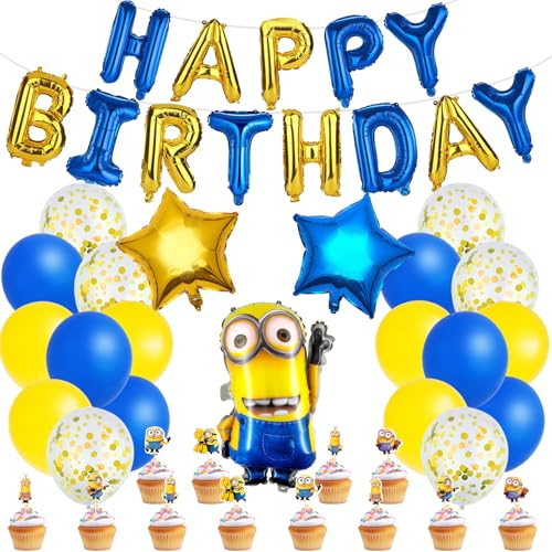 Kinder Geburtstag Luftballons Dekoration 60 Stück,Geburtstag Geschirr Kit,Enthält Cartoon großer Luftballons,Kindergeburtstag Deko Set,Happy Birthday Ballons von MERAYAS