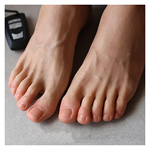 Silikonfuß Dünne männliche Fußmodell Simulation Socken Platin Silikon Maniküre Nail art Schuhe Schmuck Shooting Requisiten TGZ4100. Erzeugt ein gutes Berührungsgefühl(1 Pair foot) von MERHOVO