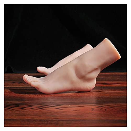 Silikonfuß Fußmodell Silikon LifeSize Weiblicher Fuß Modell Nagelgummi Plasticsketch Zeichnung Schuhsocken Sandale Anzeige TPE. Erzeugt ein gutes Berührungsgefühl(Wheat Full Silicone,Left foot) von MERHOVO