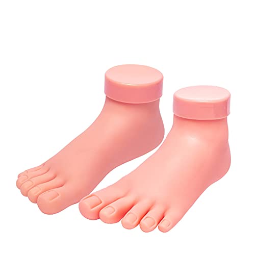 Silikonfuß Nagel-Praxis Fußmodell flexible bewegliche Silikon-Prothese weiche fälschliche Hände for Nail Art Training Display Modell Maniküre-Werkzeug Erzeugt ein gutes Berührungsgefühl(1 Pair) von MERHOVO