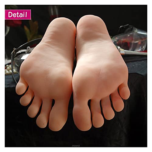 Silikonfuß Silikon Fußmodell LifeSize frau for Skizze Zeichnung Schuhsocken Sandale Display Maniküre Praxis Film Requisiten TPE. Erzeugt ein gutes Berührungsgefühl(Skin All Silicone,Right foot) von MERHOVO