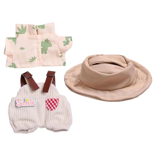 15–17 cm Große Puppen Outfits für Plüschtiere, Verkleidungszubehör, DIY Foto Requisiten, Overall Hemd Hut von MERIGLARE