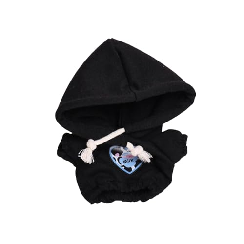 15cm Plüsch Puppenkleidung Stofftier Zubehör Herz Muster Puppe Sweatshirt Weiche Stilvolle Puppenkleidung, Schwarz von MERIGLARE