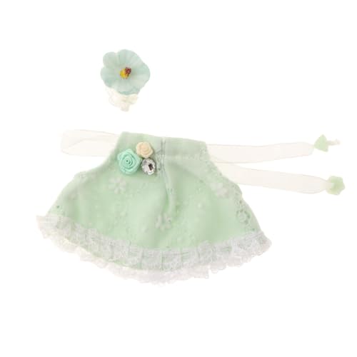 17 cm Großes Plüschpuppen Outfit, Accessoires Zum Anziehen, Weiche Kostüme für Puppen, Grünes Kleid von MERIGLARE