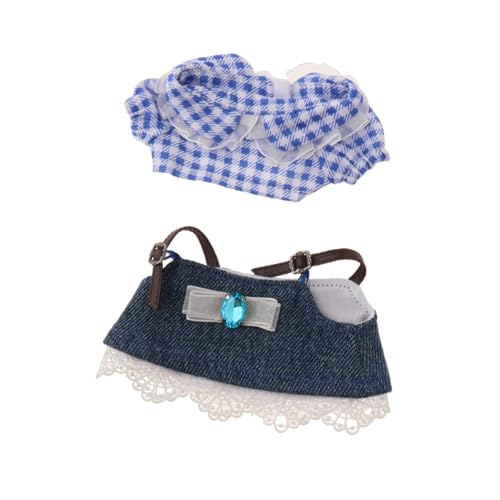 17 cm Großes Plüschpuppen Outfit, Accessoires Zum Anziehen, Weiche Kostüme für Puppen, Jeansrock von MERIGLARE