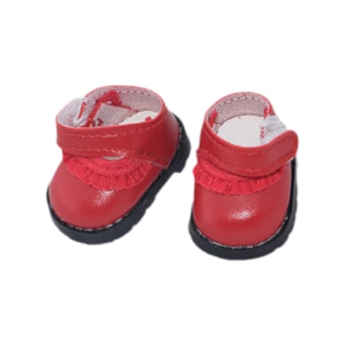 17 cm Puppenschuhe, Süßes Puppenzubehör, Puppen-Anziehspielzeug, Puppen-Outfits für Mädchen für 17 cm große Anhängerpuppe, Rot von MERIGLARE