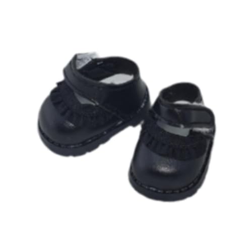 17 cm Puppenschuhe, Süßes Puppenzubehör, Puppen-Anziehspielzeug, Puppen-Outfits für Mädchen für 17 cm große Anhängerpuppe, Schwarz von MERIGLARE