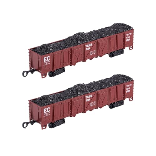 2 Stück 1:87 Modelleisenbahn Waggon, Spielzeug für Kinder, Eisenbahn Simulation, Rot von MERIGLARE