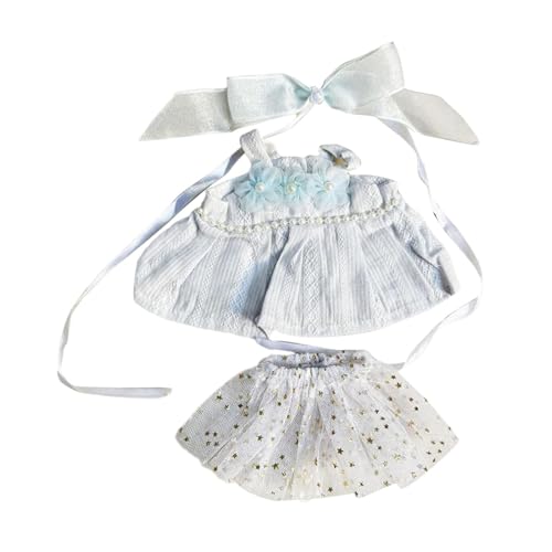 20 cm Großes Puppenoutfit mit Gazerock Und Haaraccessoire für Sammler, Blau von MERIGLARE