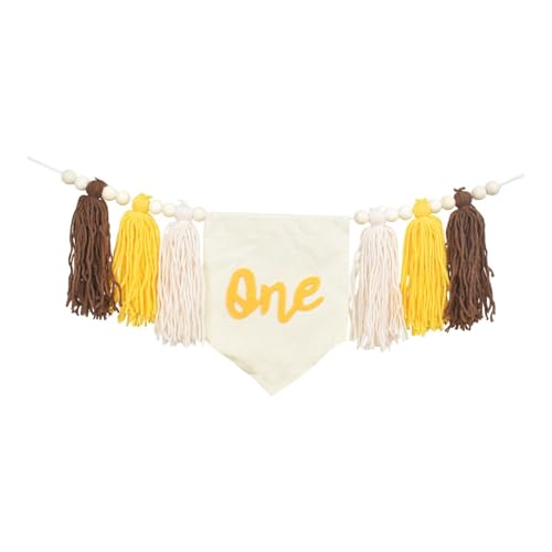 Banner für Kindergeburtstag mit Quasten 200 cm Party Deko, Multi Brown von MERIGLARE