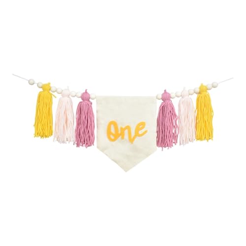 Banner für Kindergeburtstag mit Quasten 200 cm Party Deko, Multi Pink von MERIGLARE