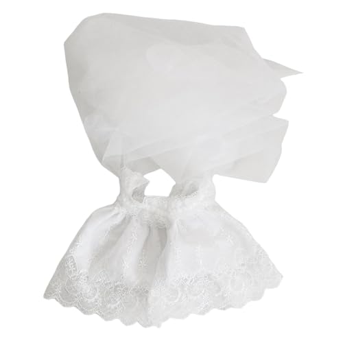 Kleidung für 38 cm Plüschpuppen, Hochzeitsoutfit, Puppenzubehör, Fotoaccessoires, Trägerloses Kleid von MERIGLARE