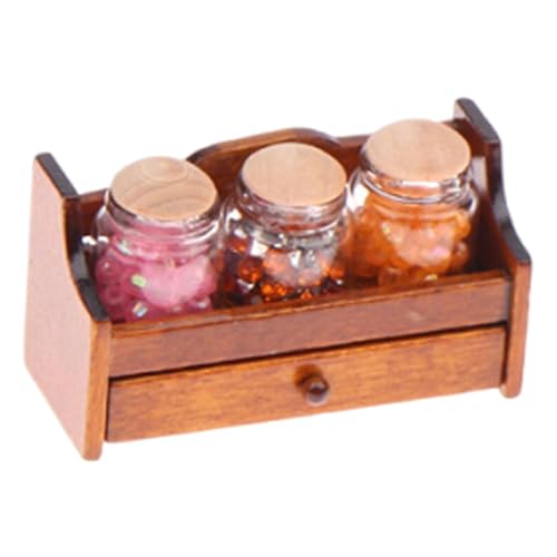 MERIGLARE 1:12 Maßstab Bonbongläser Lagerregal Rollenspielregal Puppenhaus Puppenhaus Lebensmittelgläser mit Scheiben für Restaurantstand, Rot MERIGLARE 1:12 Maßstab Bonbongläser Lagerregal Rollenspielregal Puppenhaus Puppenhaus Lebensmittelgläser mit Scheiben für Restaurantstand, Rot von MERIGLARE