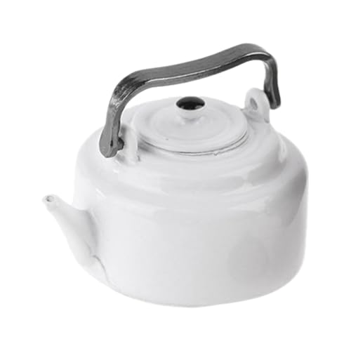 MERIGLARE Miniatur Teekanne Spielzeug Aus Metall für Puppenhaus Küchenzubehör Realistisches Kochgeschirr Zum Rollenspiel für Modelllandschaften Und Szenenbau, Weiß MERIGLARE Miniatur Teekanne Spielzeug Aus Metall für Puppenhaus Küchenzubehör Realistisches Kochgeschirr Zum Rollenspiel für Modelllandschaften Und Szenenbau, Weiß von MERIGLARE