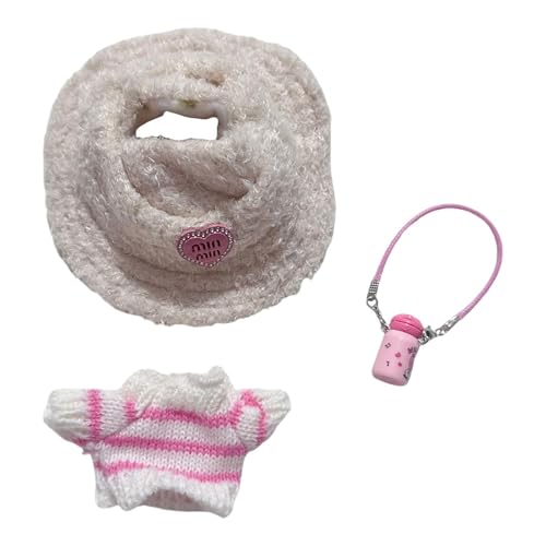 Mini 6 Zoll Puppenkleidung, Bequem, Puppenpullover, Mädchen Puppenkleidung für 15cm 17cm Puppenkinder, Pink Und Weiß von MERIGLARE