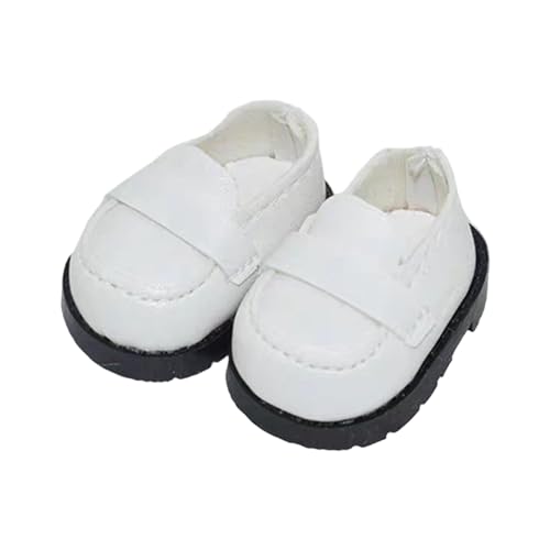 Puppenschuhe, Kostümzubehör, Mini-Puppenschuhe, handgefertigte Stiefel für 17 cm große Puppen im Alter von 5–7 und 8–10 Jahren, Weiß von MERIGLARE