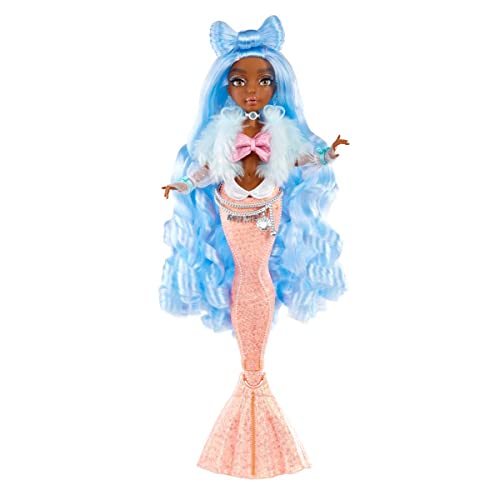 MGA Entertainment Mermaidz SHELLNELLE Meerjungfrauen Puppe mit Farbwechsel & Blauen Haaren Inklusive Outfit & Zubehör Voll beweglich Zum Sammeln Für Kinder ab 4 Jahren 580829 von MERMAZE MERMAIDZ