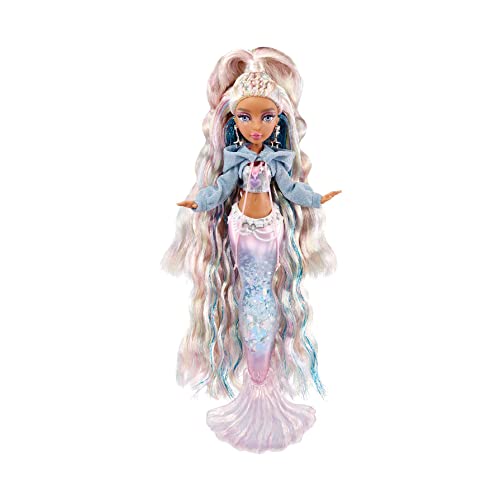 Mermaze Mermaidz Winter Waves - KISHIKO - Meerjungfrauen-Puppe, Flosse mit Farbwechsel, Schwanz mit Glitzerfüllung und Accessoires - Für Kinder und Sammler ab 4 Jahren von MERMAZE MERMAIDZ