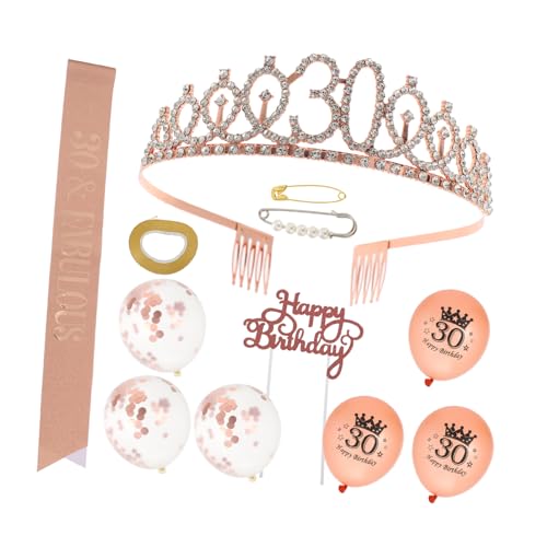 MERRYHAPY 1 Satz Geburtstag verkleiden Kopfbedeckungen für Damen zum Geburtstag Dekorationen Tiara partyartikel party sachen Ornament Geburtstagsschärpe Partydekorationen Stoff von MERRYHAPY