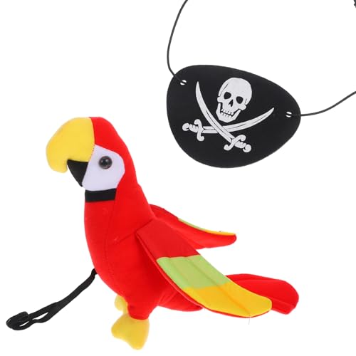 MERRYHAPY 1 Satz Piratenpapagei Schulterpapagei Papagei Stofftier Piratenkostüm-Requisiten Simulierter Papagei Piratenzubehör Piratenvogel Für Die Schulter Papagei Auf Der Schulter Plüsch von MERRYHAPY