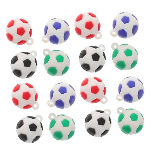 MERRYHAPY 16St Fußball-Anhänger Zubehör Fußball Schlüsselanhänger Fußball bastelt Fußball Seidenband basteln PVC Fußball DIY Fußball Zubehör Fußball-Mittelstücke Sport-Charme PVC-Weichkleber von MERRYHAPY