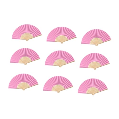 MERRYHAPY 18 Stk Kinderfans Faltfächer Für Damen Handfächer Faltbare Ventilatoren Handlicher Mini- Tragbarer Papierfächer Handpapierfächer Whitepaper-fans Cartoon-fan Bambus Rosa von MERRYHAPY