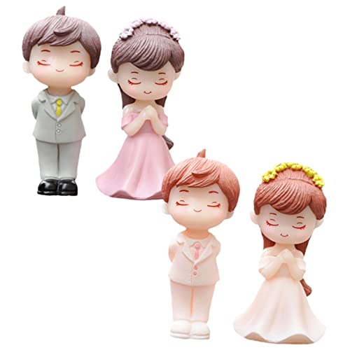 MERRYHAPY 2 Paar Pärchen Puppen Ornamente Paar Figuren Für Hochzeit Braut Bräutigam Hochzeitspaar Figur Kunsthandwerk Hochzeitstorte Hochzeitspaar Hochzeitstorte von MERRYHAPY