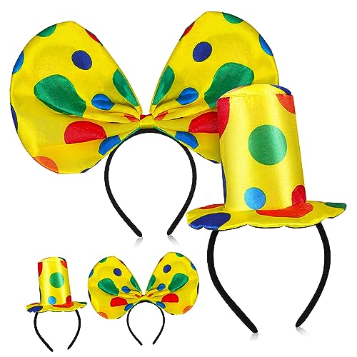 MERRYHAPY 2 Sets Clown Hut Clown Schleife Cosplay Clown Hut Zirkuskostüm Requisiten Party Hüte Clown Kostüm Hut Party Clown Hut Clown Zubehör Clown Stirnband Clown Hüte Clown von MERRYHAPY