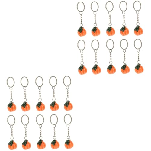 MERRYHAPY 20 Stk Kürbis Schlüsselanhänger zarter Kürbis-Schlüsselanhänger Halloween-Schlüsselring pumpkin decor kürbisdeko Schlüssel hängende Stütze Geldbörsenanhänger Harz Orange von MERRYHAPY