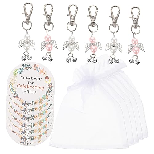 MERRYHAPY 24 Sätze Engel Schlüsselanhänger babyparty party Babyparty-Preise Babyduschenbevorzugungen Taufgeschenke für Mädchen zur Babyparty Papier von MERRYHAPY