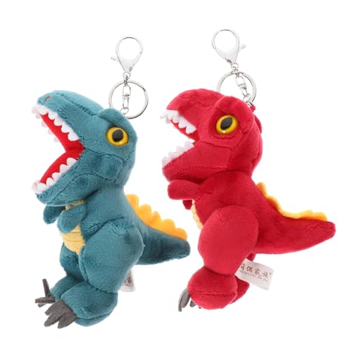 MERRYHAPY 2St Dinosaurier-Puppe Dinosaurier-Anhänger Schlüsselanhänger Mini-Dinosaurier-Dekoration Schlüsselringe entzückender Taschen-Rucksack-Anhänger Partygeschenke Legierung von MERRYHAPY