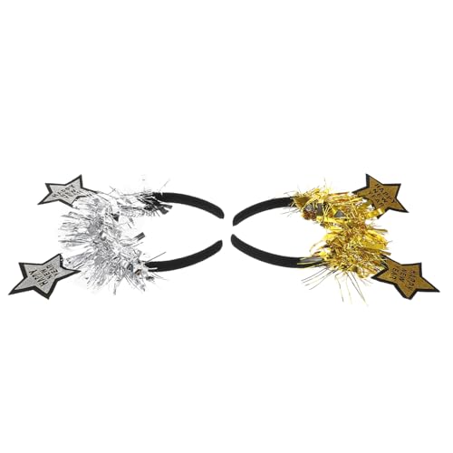 MERRYHAPY 2er Set Festliche Glitzerstern Stirnbänder Für Neujahrspartys Einzigartiges Tinsel Kopfaccessoire Für Silvester Und Festliche Zusammenkünfte von MERRYHAPY