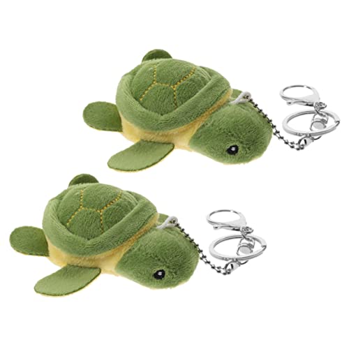 MERRYHAPY 2st Schildkröte Schlüsselanhänger Mini Gepäckanhänger Puppe Meeresschildkröte Schlüsselanhänger Mit Stoffornamenten Schlüsselanhänger Für Kinder Gürtel Hase Plüsch Pp-baumwolle von MERRYHAPY