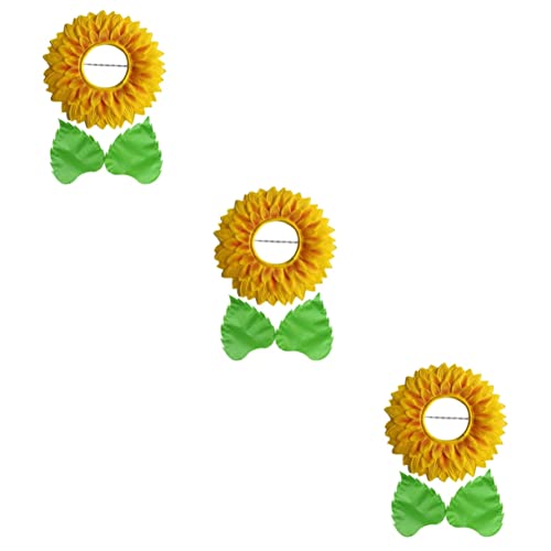 MERRYHAPY 3 Sätze Kopfschmuck Aus Sonnenblumen Sonnenblumen-Kopfbedeckung Kostüm Für Kinder Blumenkopfbedeckungen Für Kinder Kostüm Hüte Cosplay- Zubehör Stirnband Hauben Seidentuch von MERRYHAPY