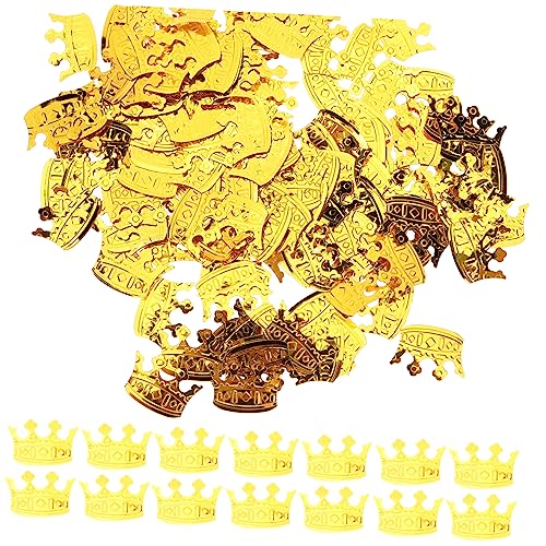 MERRYHAPY 4 Packungen Konfetti Prinzessin Dekor Partyzubehör Streuung Am Partytisch Goldessen Paillettenbesatz Prinzessinnenkronen Tischstreuung Goldrand Hochzeitsdekoration Golden Pvc von MERRYHAPY