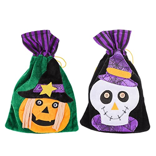 MERRYHAPY 4 Stück Halloween-tasche Mit Kordelzug Halloween-umhängetasche Aufbewahrungsbeutel Für Kürbisse Tragbare Halloween-taschen Kleine Geschenktüten Mit Kordelzug Süßes Saures Dvd Vlies von MERRYHAPY