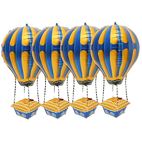 MERRYHAPY 4 Stück Heißluftballon Heliumballon Luftballons aus Aluminiumfolie Folienballon Hochzeitsdeko hochzeits dekoration hochzeit tischdeko hochzeitsballons Partydekorationen für Kinder von MERRYHAPY