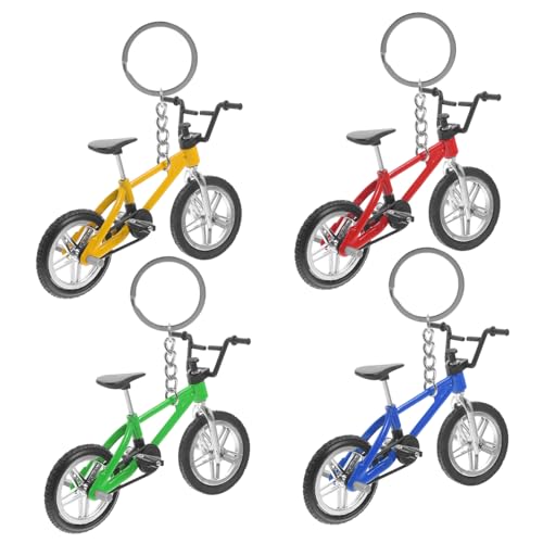 MERRYHAPY 4 Stück Schlüsselanhänger Mini-Fahrrad Finger-Mountainbike-Spielzeug Mountainbike-Modellspielzeug Finger-Mountainbike-Anhänger Finger-Bike-Rennanhänger Mini-Bike-Modell Legierung von MERRYHAPY